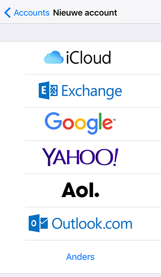 Mailserver instellingen iPhone