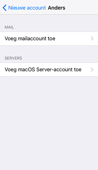 Mailserver instellingen iPhone